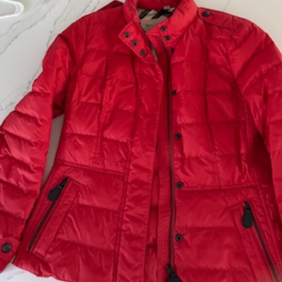 BURBERRY BRIT DALESBURY Red Quilted Down Puffer Jacket size L - Picture 2 of 15